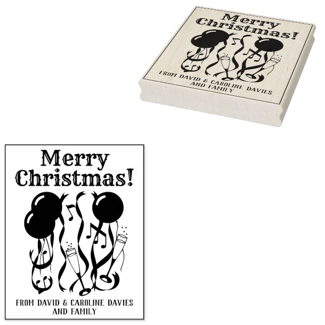 Print Your Own Christmas Cards Rubber Stamp (Stamped)