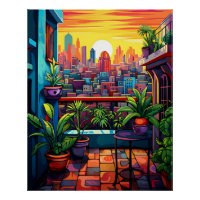 [Printable Art] Sunset in a City, Matisse Style
