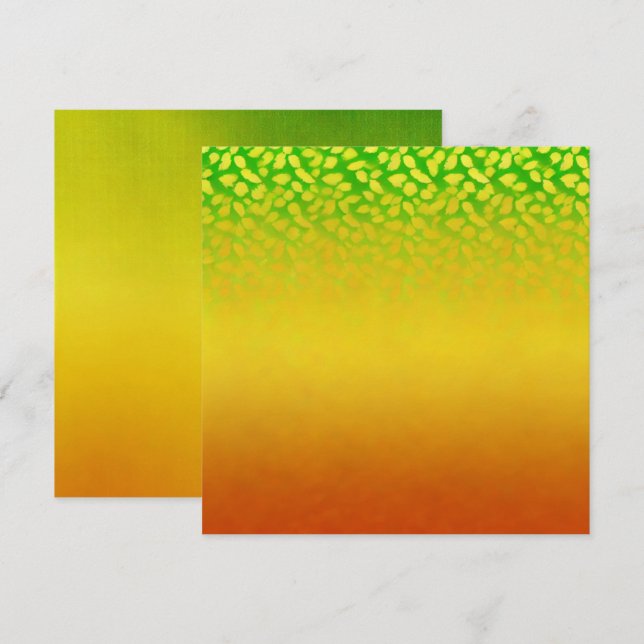 Printable Autumnal Fading Leaves Ombre Scrapbook Invitation (Front/Back)