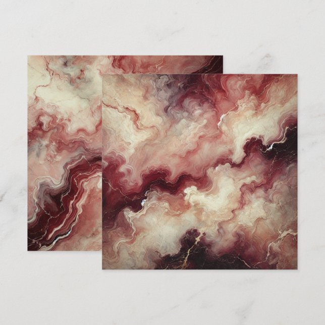 Printable Autumnal Marble Harvest Wine Scrapbook Invitation (Front/Back)