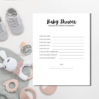Printable Baby Shower Wishes & Hopes for Baby Game Custom Letterhead