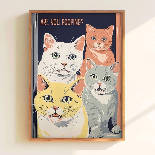 Printable Bathroom Wall Art Cat Art Toilet Poster  (Creator Uploaded)