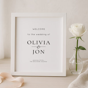 Printable Black and White Wedding Welcome Sign