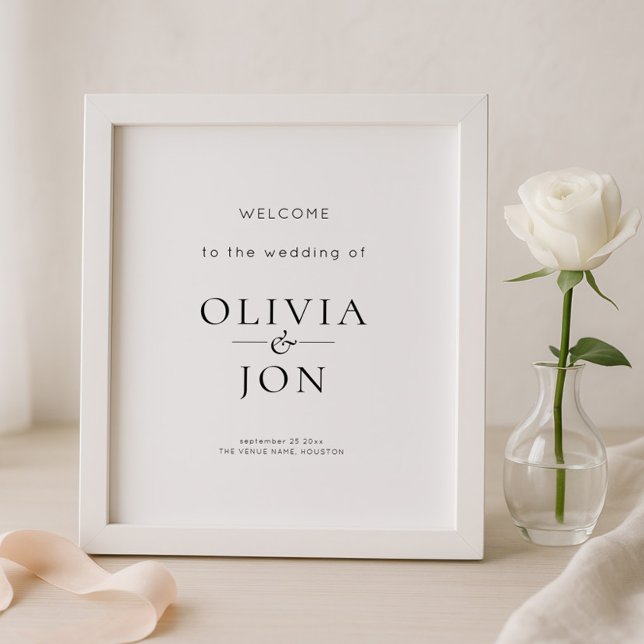 Printable Black and White Wedding Welcome Sign (Creator Uploaded)