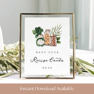Printable Bridal Shower Recipe Card Sign