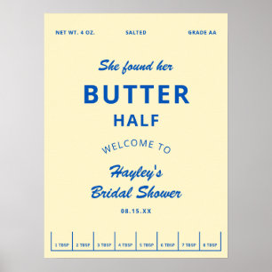 Printable Butter Half Yellow Bridal Shower Welcome Poster