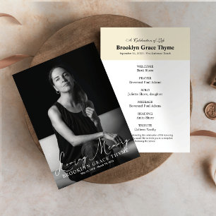 Printable Celebration of Life Elegance Full Photo Invitation