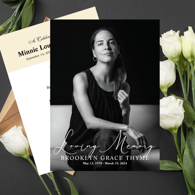 Printable Celebration of Life Elegance Full Photo Invitation (Creator Uploaded)