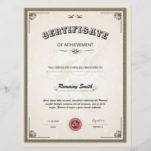 Printable Certificate Template
