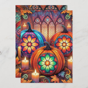 Printable Christian Stained Glass Halloween  Invitation