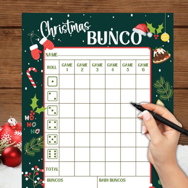 Printable Christmas Bunco Score Cards Sheets (Creator Uploaded)