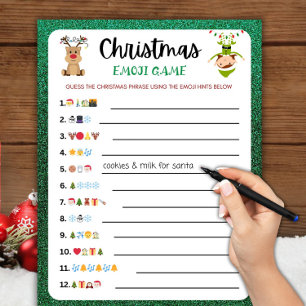 Printable Christmas Game   Christmas Emoji Game Holiday Card