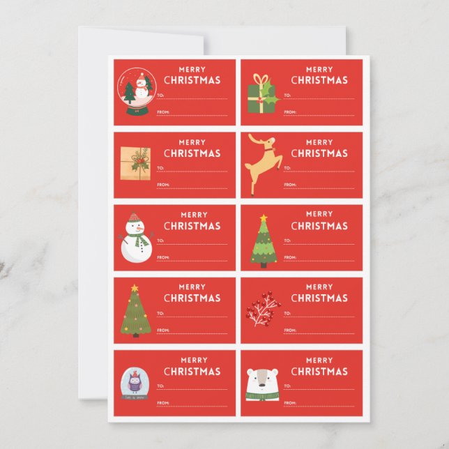 Printable Christmas Gift Tags Invitation (Front)