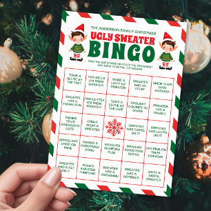 Printable Christmas Ugly Sweater Bingo Game Card