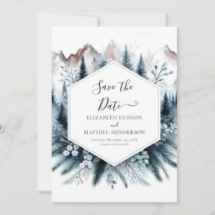 Printable Classic Mountain Wedding Save The Date
