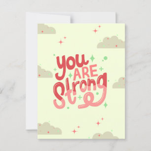 Printable Cute You are Strong Greeting Card