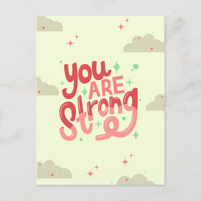 Printable Cute You are Strong Greeting Card (Front)