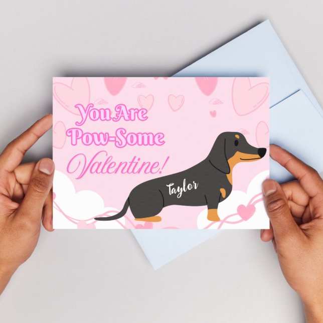 Printable Dachshund Valentine's Day Cards - Custom (Printable Dachshund Valentine's Day Cards - Custom Text)