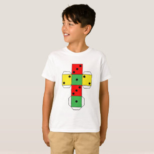 Printable die dice   Drawing figure   Vivid colour T-Shirt