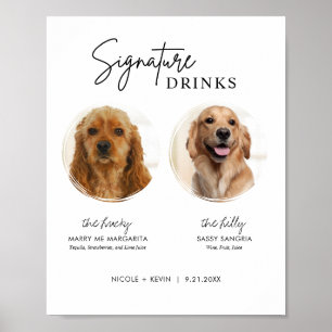 Printable Dog Signature Drinks Wedding Bar Sign