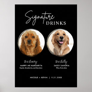 Printable Dog Signature Drinks Wedding Bar Sign