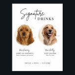 Printable Dog Signature Drinks Wedding Bar Sign<br><div class="desc">Include your fur babies in your wedding with this cute editable pet wedding signature drink sign that features a circle frame to feature your pet's picture along with your signature wedding drink and recipe. Printable wedding signs are the perfect way to print your wedding signs at home. Simply download the...</div>