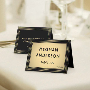Printable Escort Card - Classic Black and Gold
