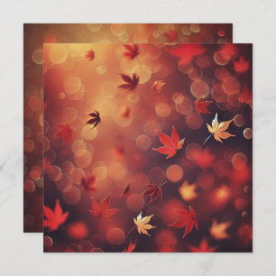 Printable Falling Maple Leaves Bokeh Scrapbook Invitation