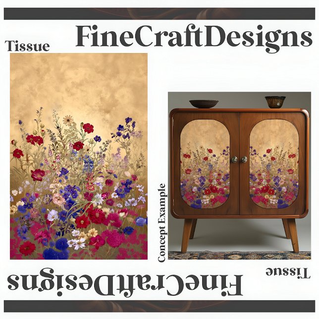 Printable Fantasy Flowers Gold Background Righ 128 Tissue Paper (Creator Uploaded)