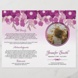 Printable Floral Funeral Program Template