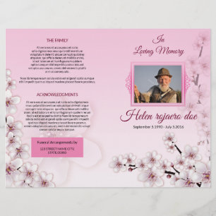 Printable Floral Funeral Program Template