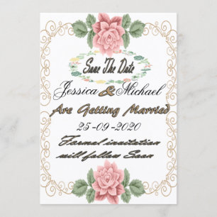 Printable Floral Save the Date Card Template