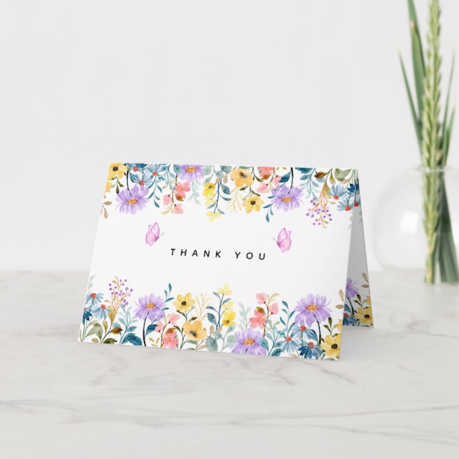 Printable Floral Thank You Card  Instant Download  (Front)