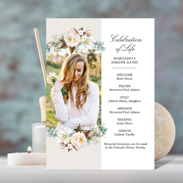 Printable Flowers Celebration of Life Flat Program Invitation (Creator Uploaded)