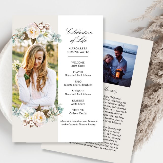 Printable Flowers Celebration of Life Flat Program Invitation (Creator Uploaded)