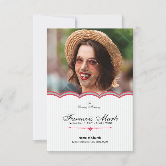 Printable Funeral Prayer Card Template (Front)