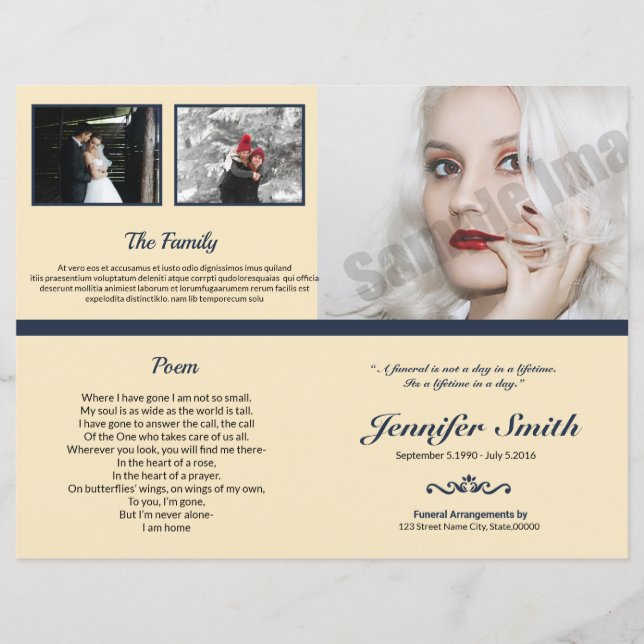Printable Funeral Program Template (Front)