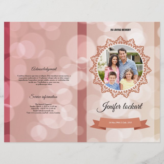 Printable Funeral Program Template Flyer (Front)