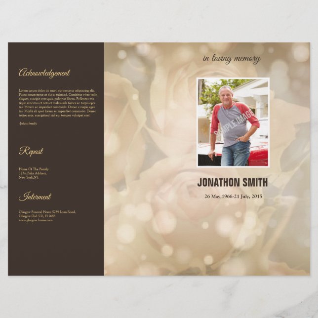 Printable Funeral Program Template Flyer (Front)