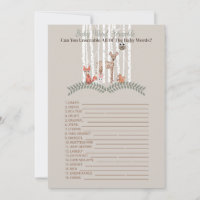 Printable Game! for Woodland Animal Creatures Baby