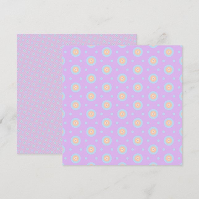 Printable Geometric Pastel Rainbow Patterns Paper Invitation (Front/Back)