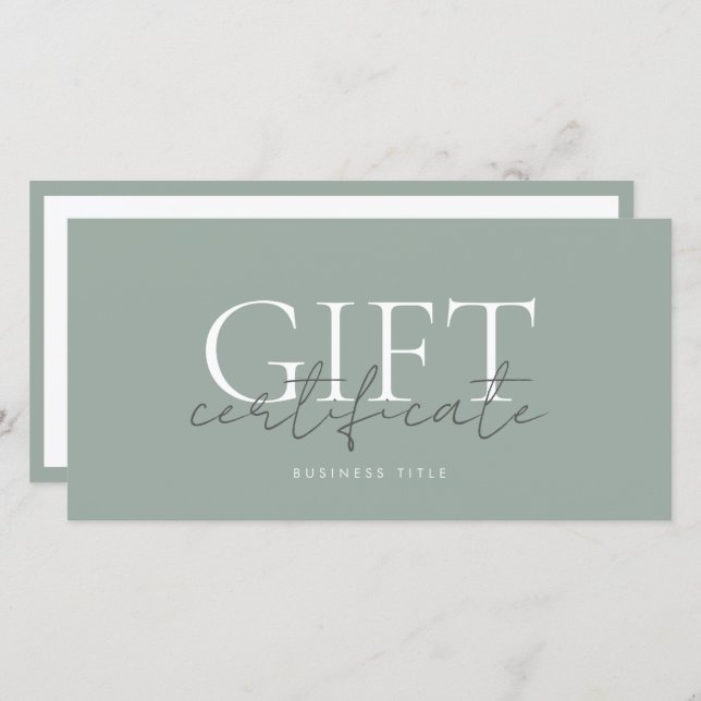 Printable Gift Card Template Easy To Customise (Front/Back)