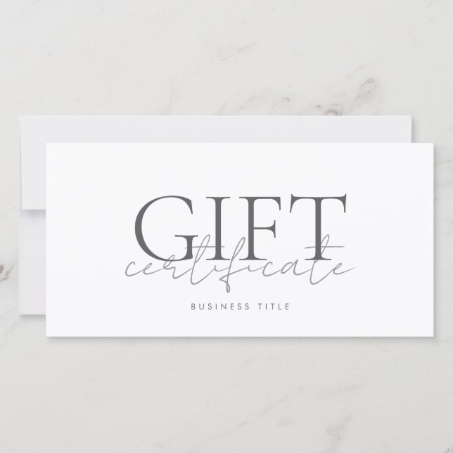 Printable Gift Card Template Easy To Customise (Front)
