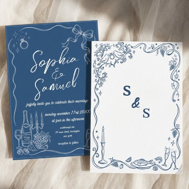 Printable Hand‑Drawn Wedding Invitation (Creator Uploaded)