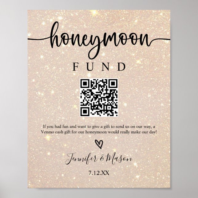 Printable Honeymoon Fund Sign Cash Honeymoon Wish (Front)