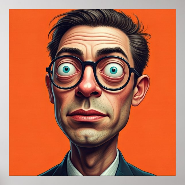 Printable illustration funny business man  poster (Front)