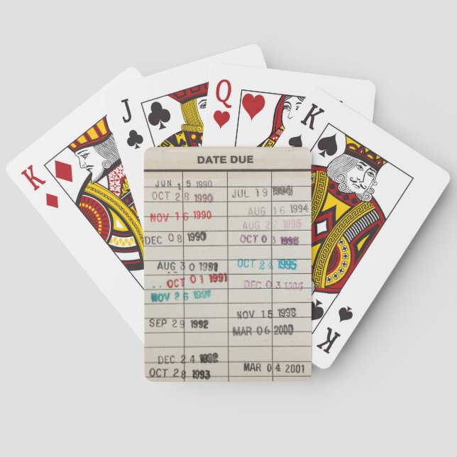 Printable Library Cards Playing Card (Back)