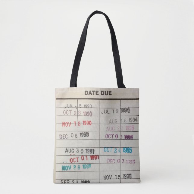 Printable Library Cards Tote Bag (Front)