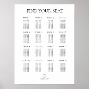 Printable Logo Corporate Party Seating Chart