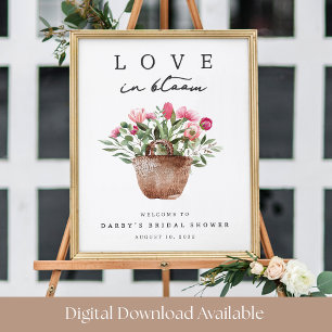 Printable Love in Bloom Bridal Shower Welcome Sign